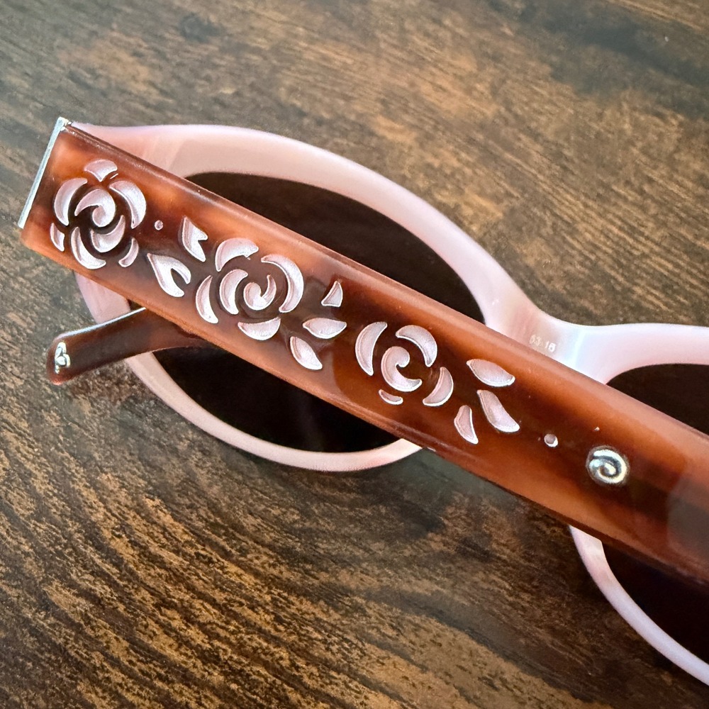 Rare Brighton Rose Bud Sunglasses Handmade Vintage Floral Hardshell Case A1115f - Picture 8 of 15